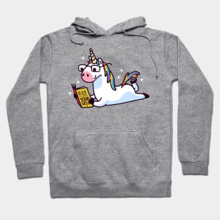 Unicorn Believe in Yourself Reading Book Hoodie